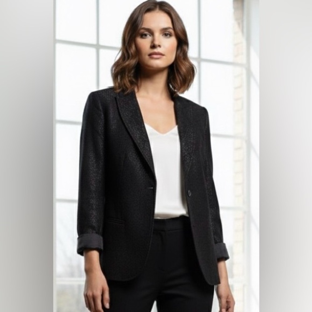 Willi Smith black blazer, textured with shine, great condition, size Small